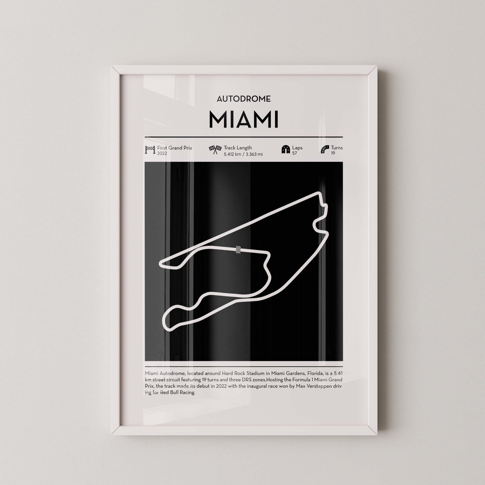 Miami F1 Circuit Map Poster - Image 2