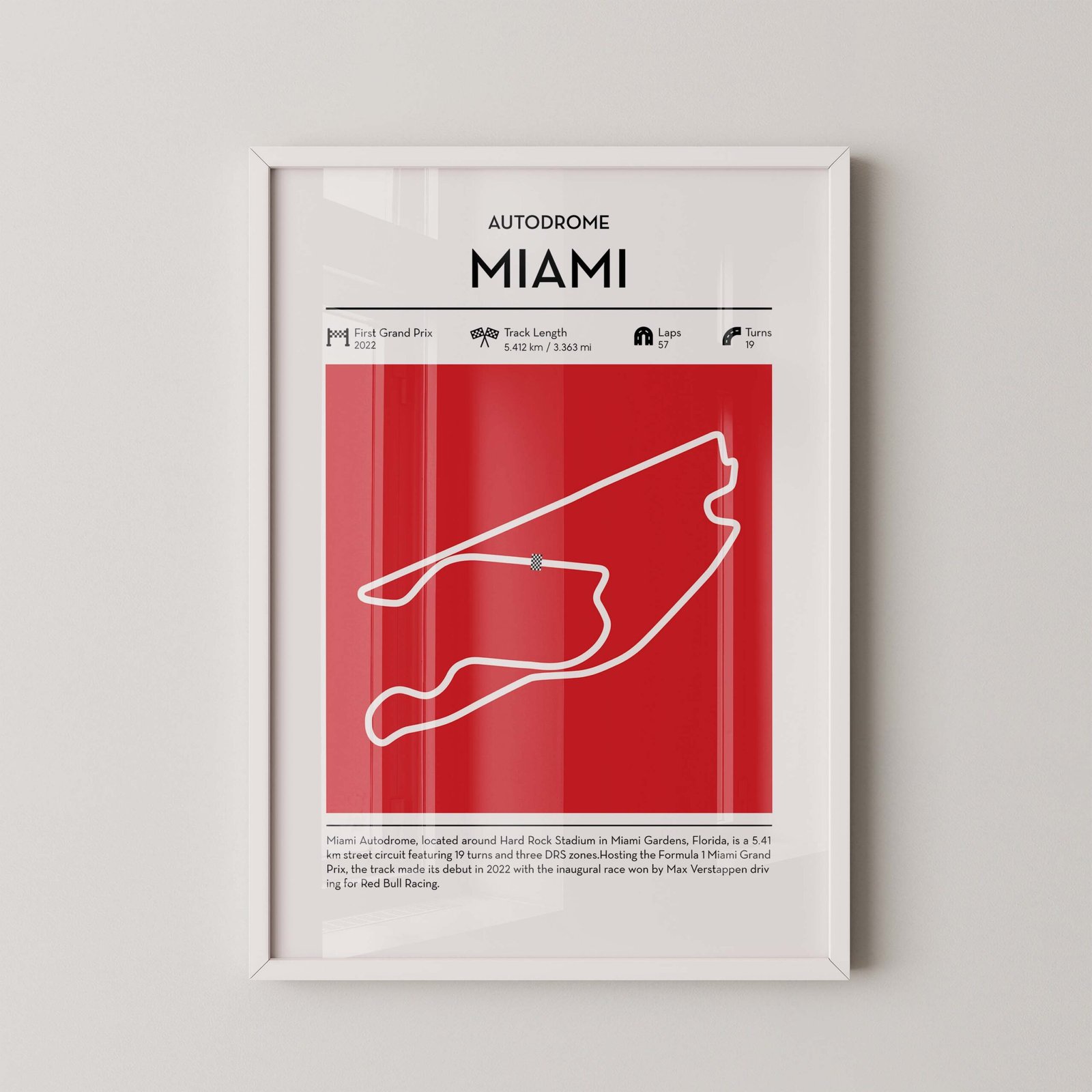 Miami Formula 1 Map Poster - Image 2