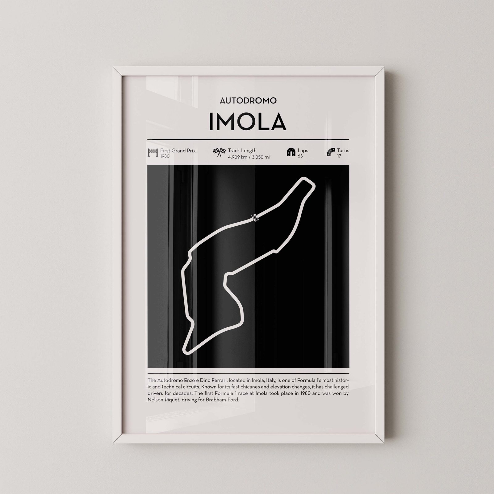 Imola Formula 1 Track Map Print - Image 2