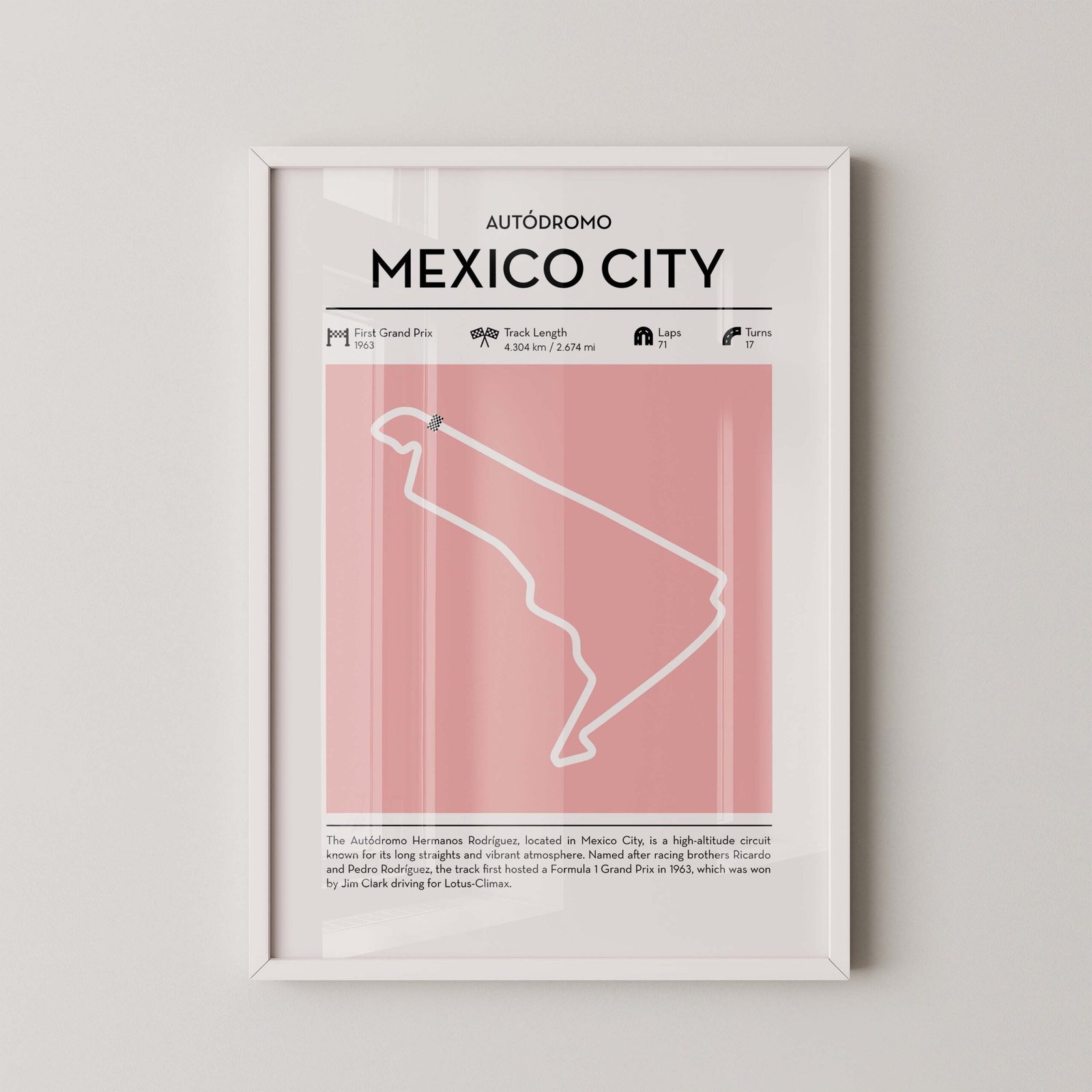 Mexico City F1 Circuit Map Print - Image 2