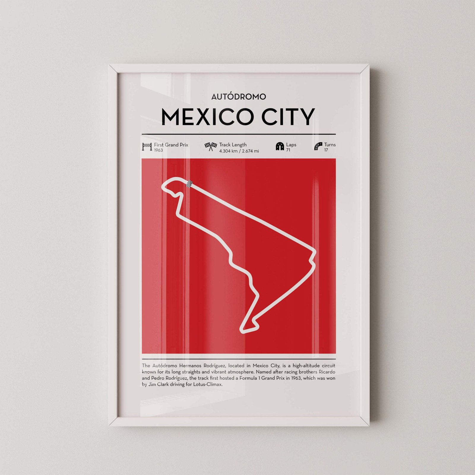 Mexico City F1 Circuit Map Poster - Image 2