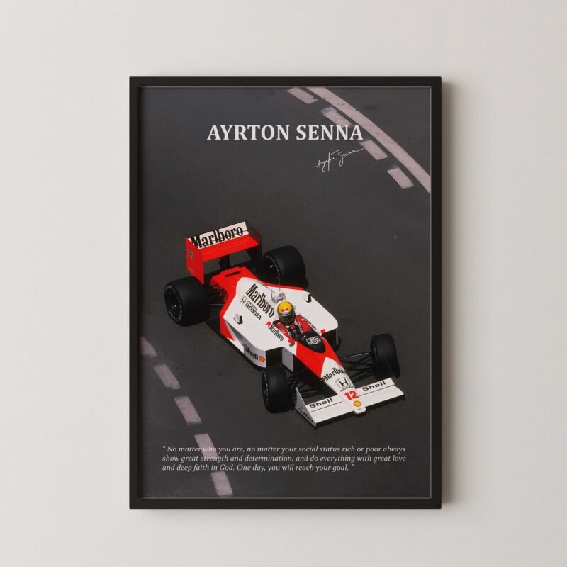 Ayrton Senna quote f1 mclaren racing poster