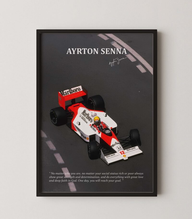 Ayrton Senna quote f1 mclaren racing poster