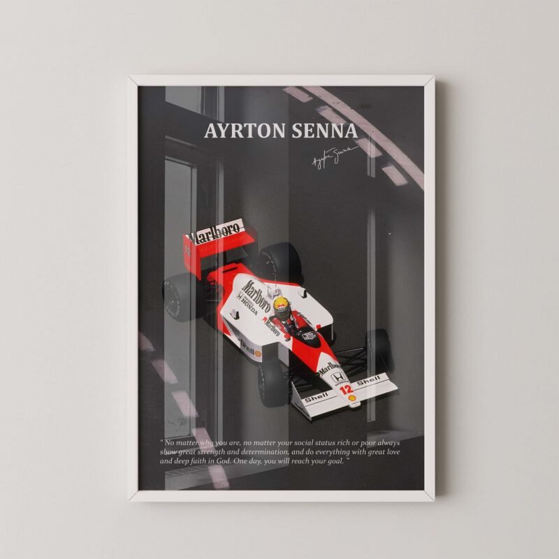 Ayrton Senna quote f1 mclaren racing poster