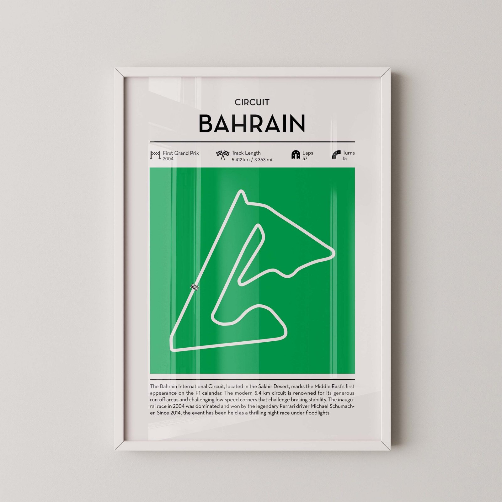 Bahrain F1 Racetrack Poster - Image 2