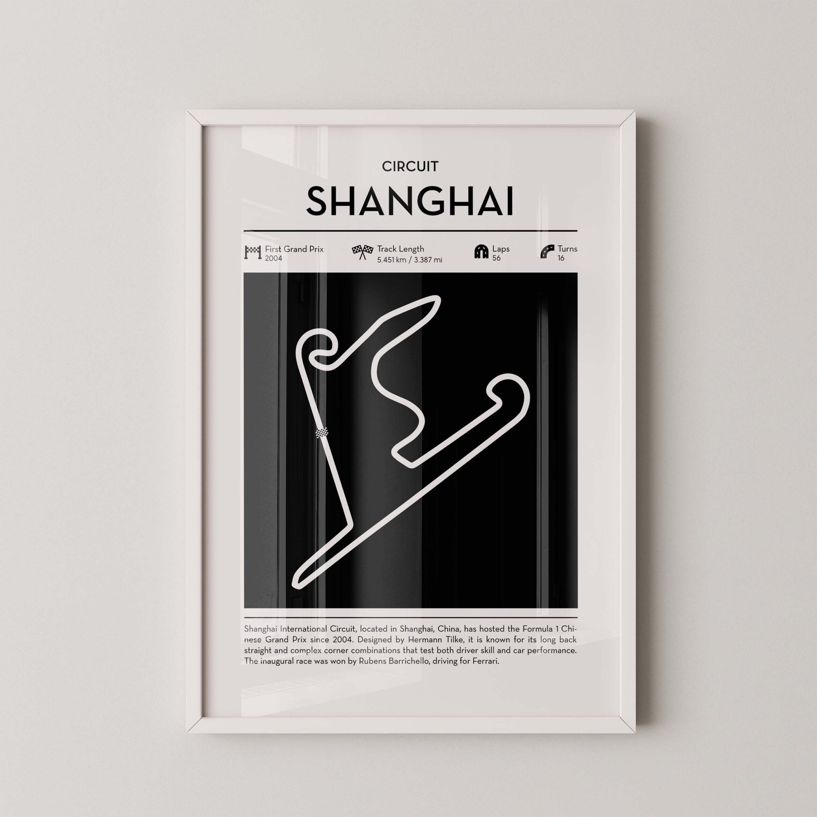 Circuit Shanghai F1 Map Print - Image 2