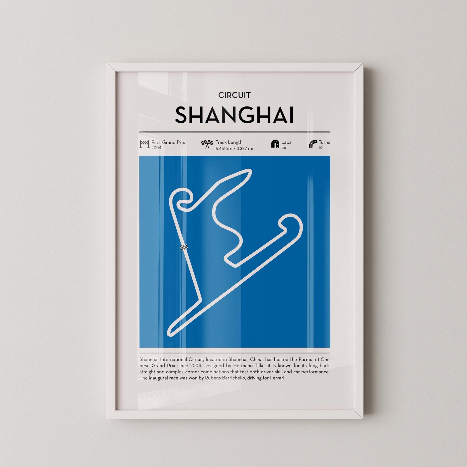 Shanghai F1 Circuit Map Print - Image 2
