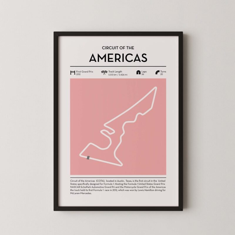 modern austin grand Prix circuit poster with minimalist Formula 1 track design
