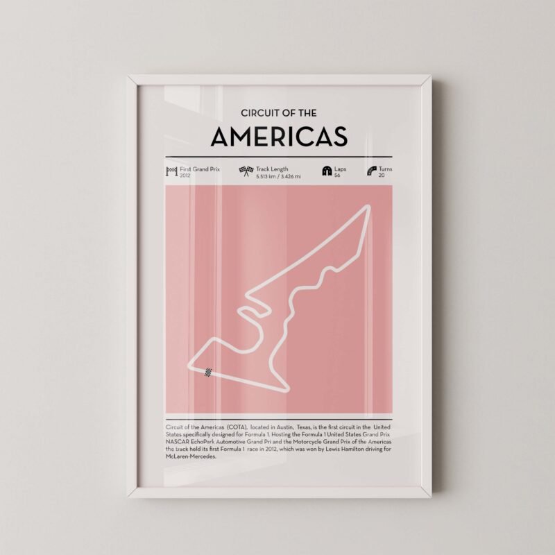 modern austin grand Prix circuit poster with minimalist Formula 1 track design
