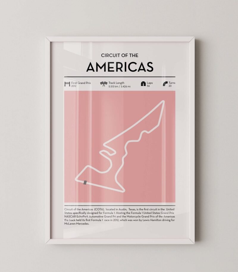 modern austin grand Prix circuit poster with minimalist Formula 1 track design