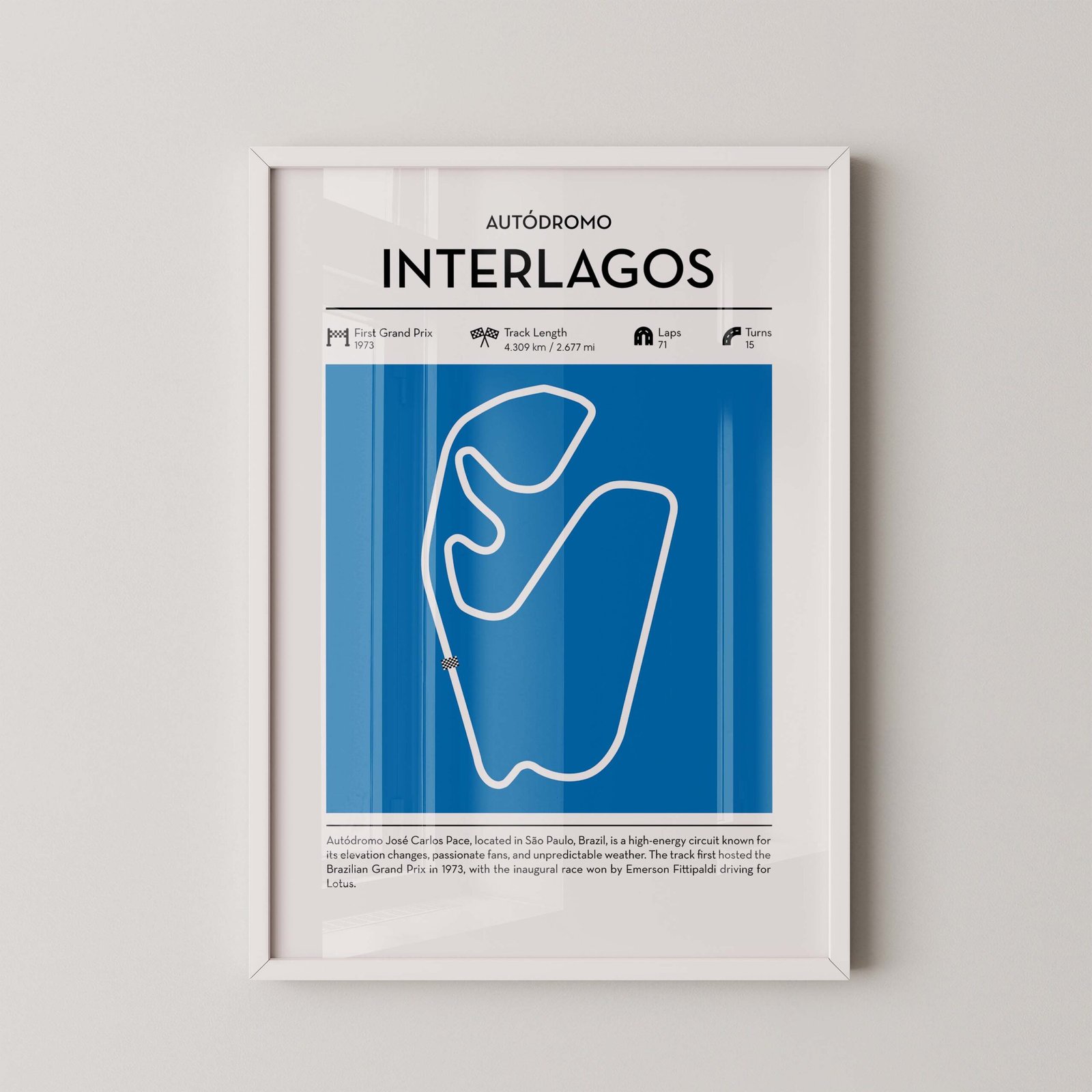 Interlagos Formula 1 Track Map Poster - Image 2