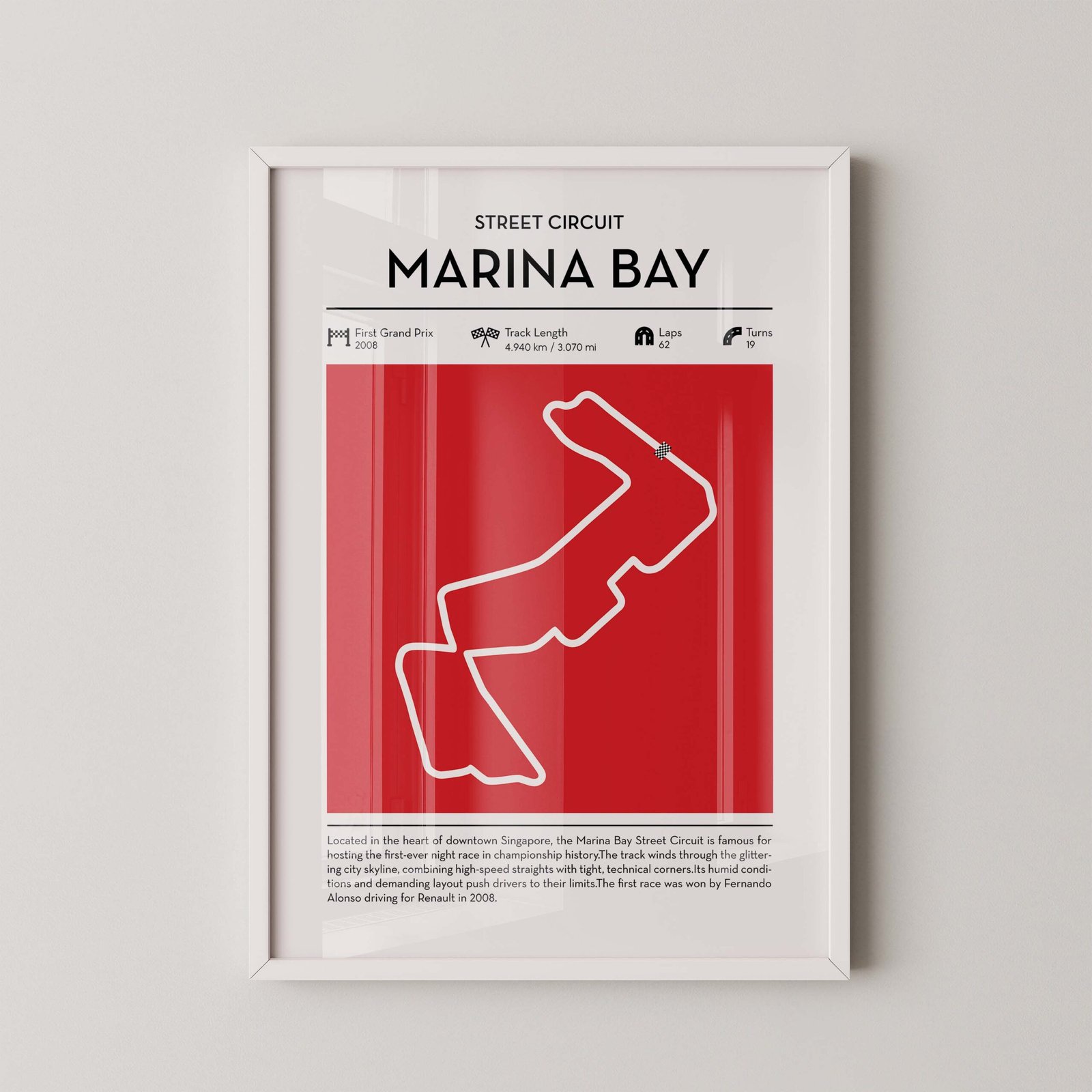 Marina Bay Circuit Map Poster - Image 2
