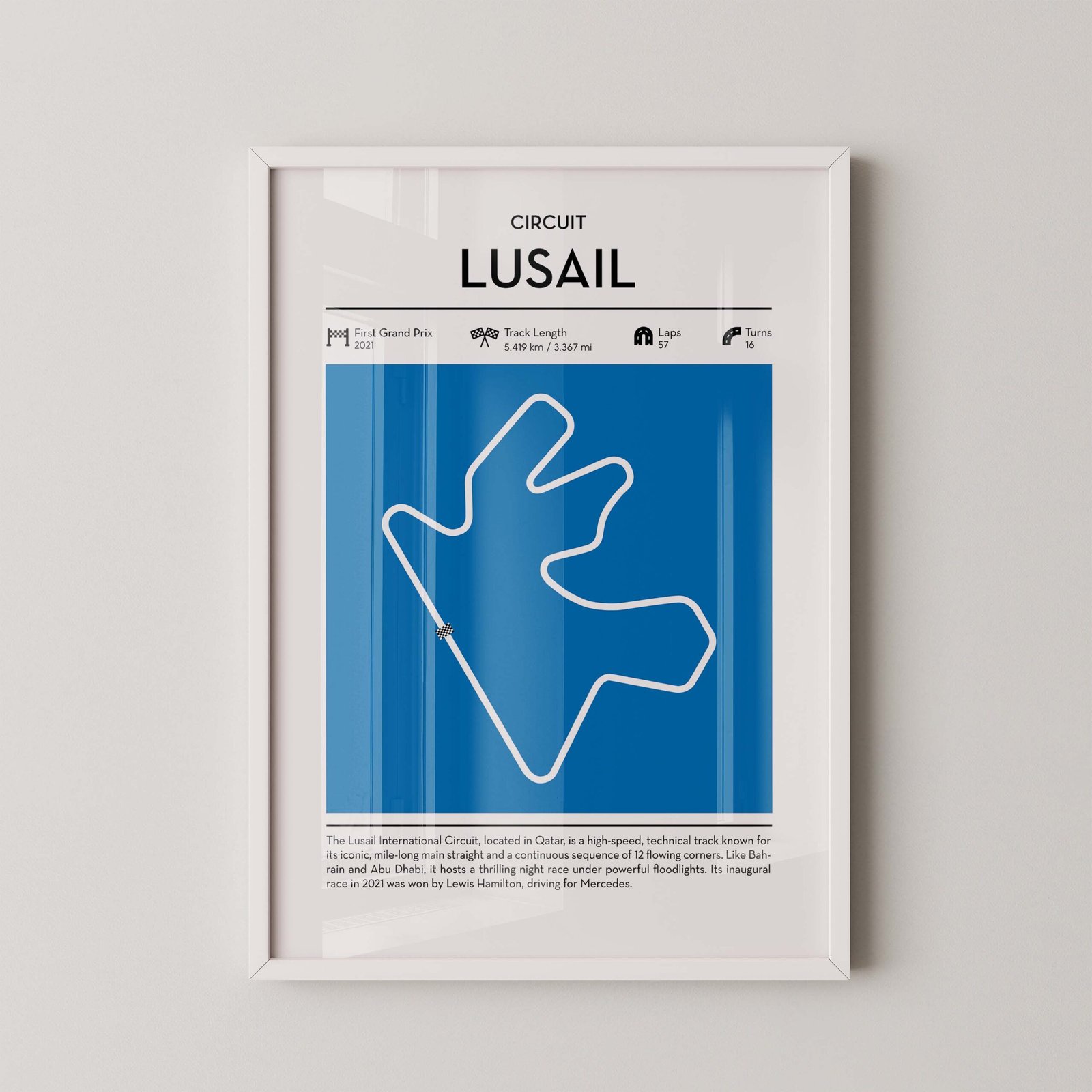 Lusail F1 Circuit Map Print - Image 2
