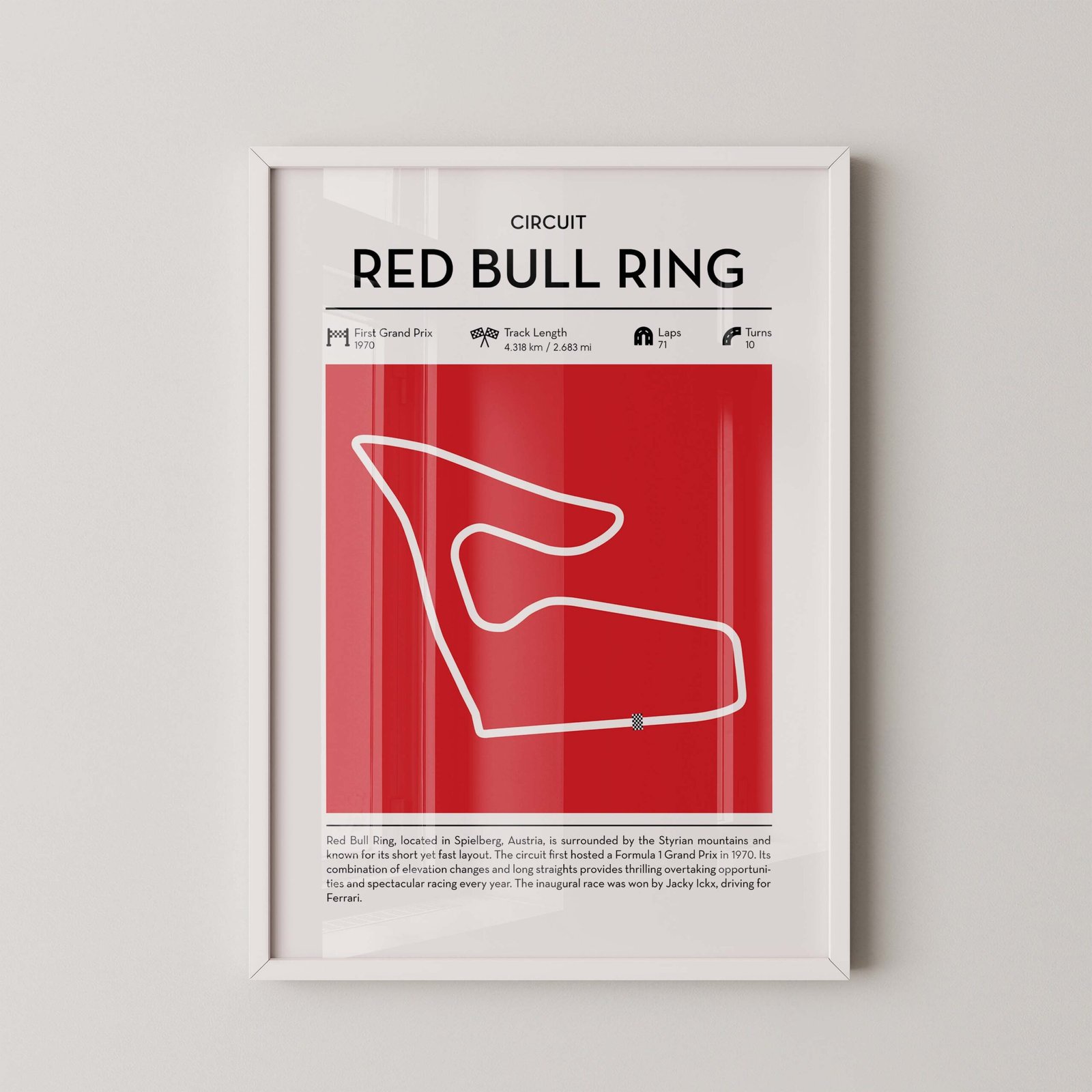 Red Bull Ring F1 Circuit Map Poster - Image 2