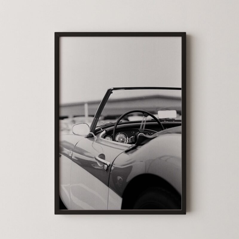 Monochrome Retro Car Wall Art