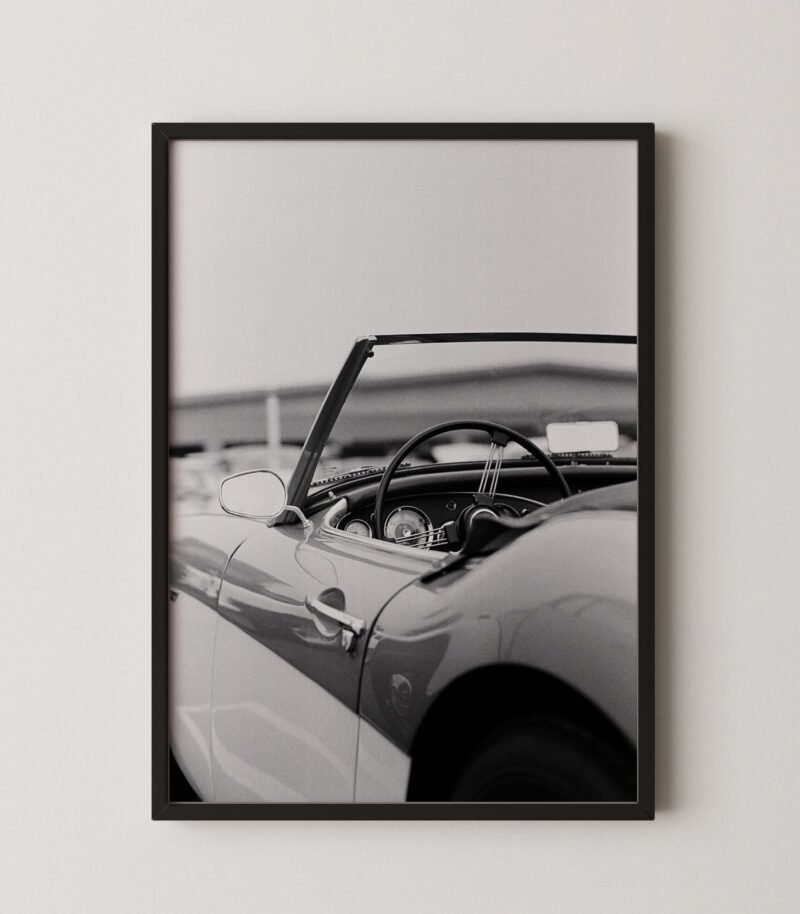 Monochrome Retro Car Wall Art