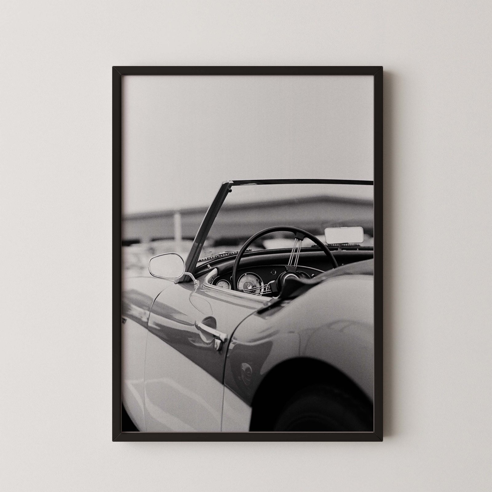 Monochrome Retro Car Wall Art