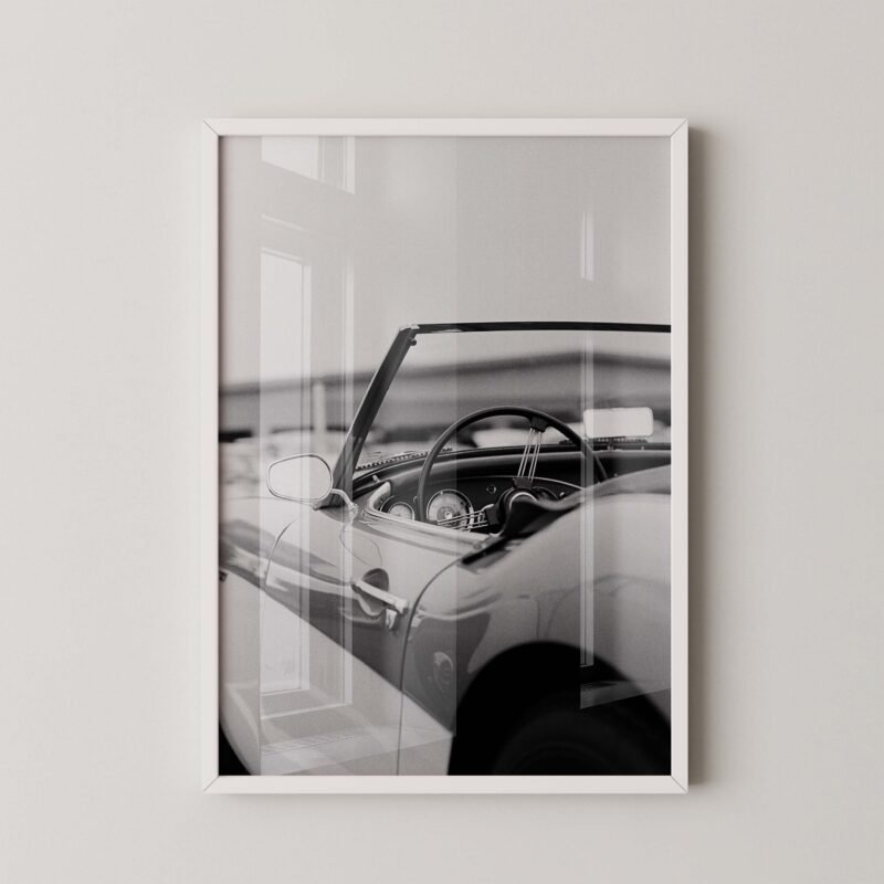 Monochrome Retro Car Wall Art