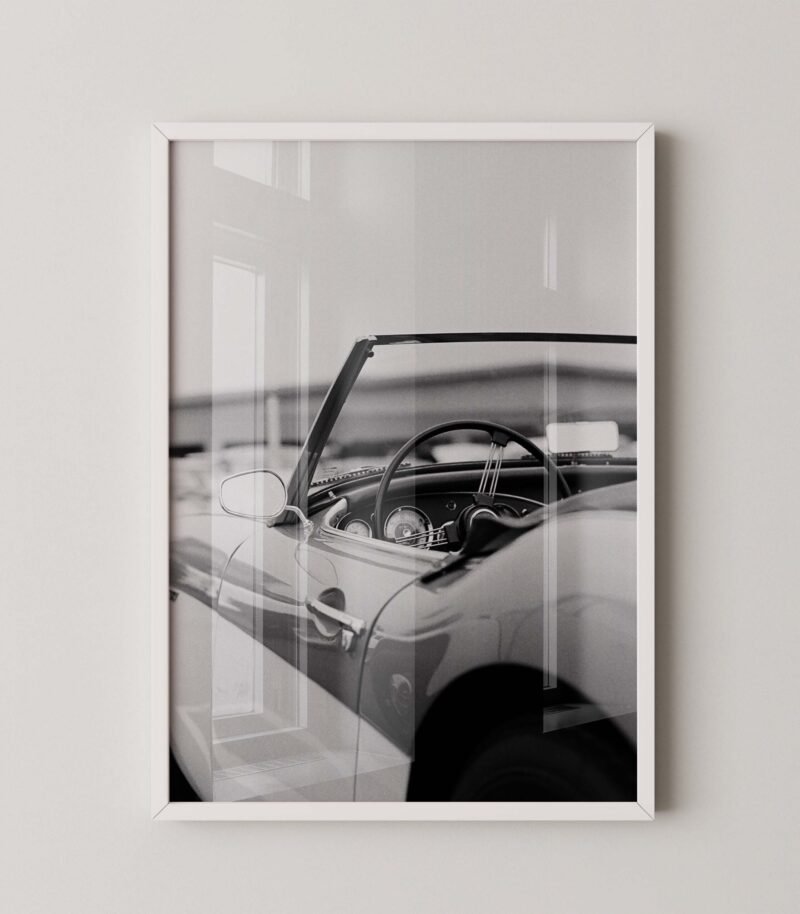 Monochrome Retro Car Wall Art