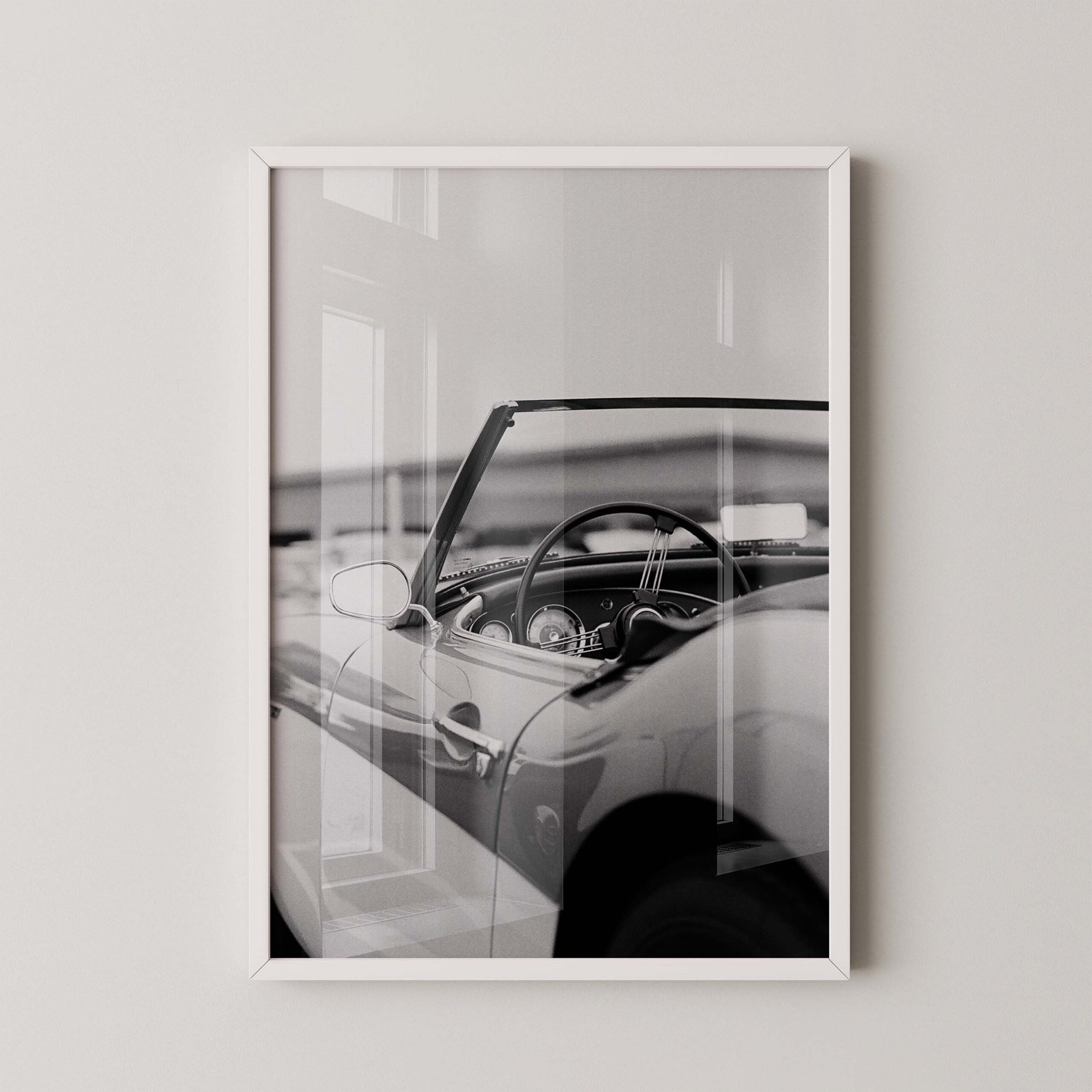 Monochrome Retro Car Wall Art - Image 2