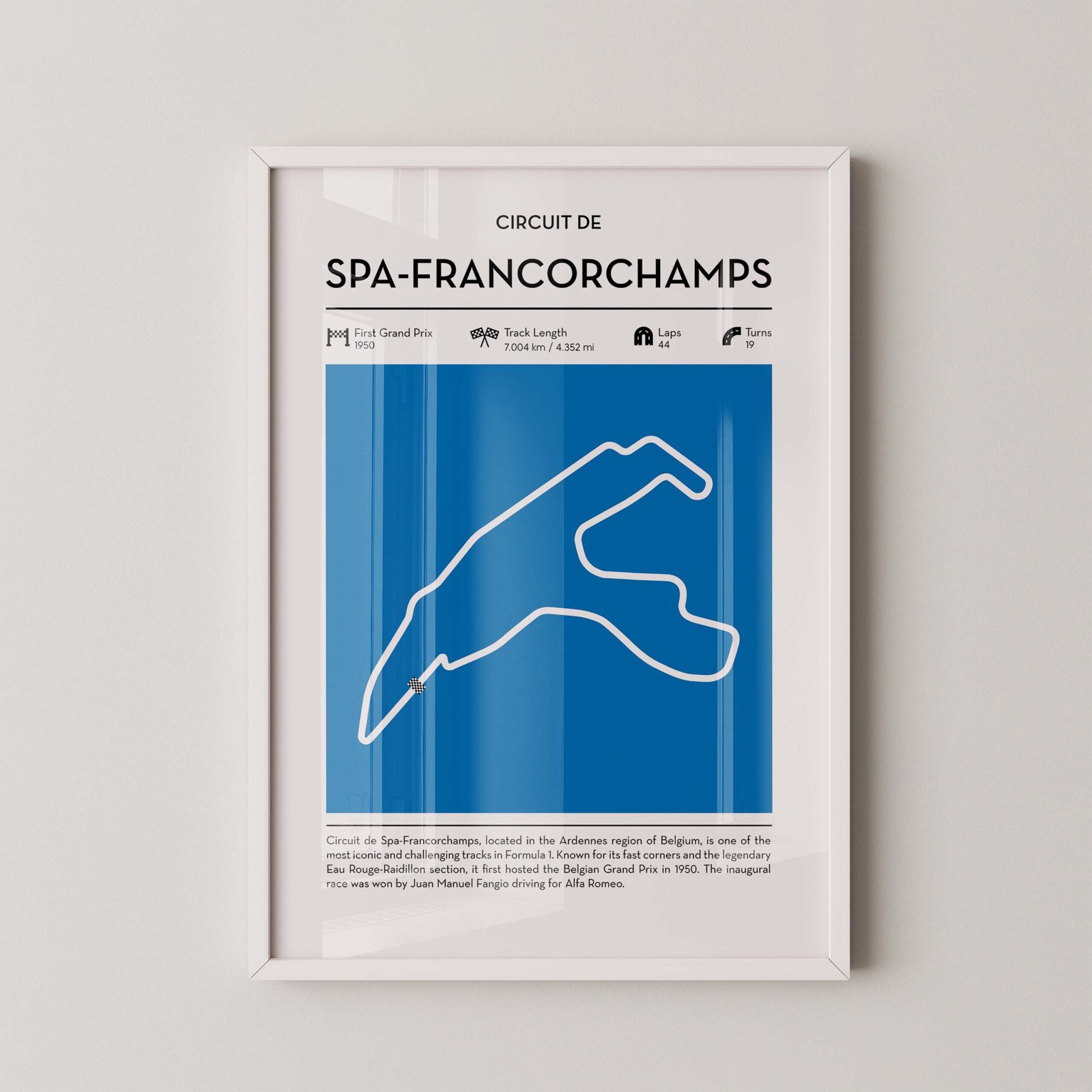 Spa Francorchamps F1 Track Map Poster - Image 2
