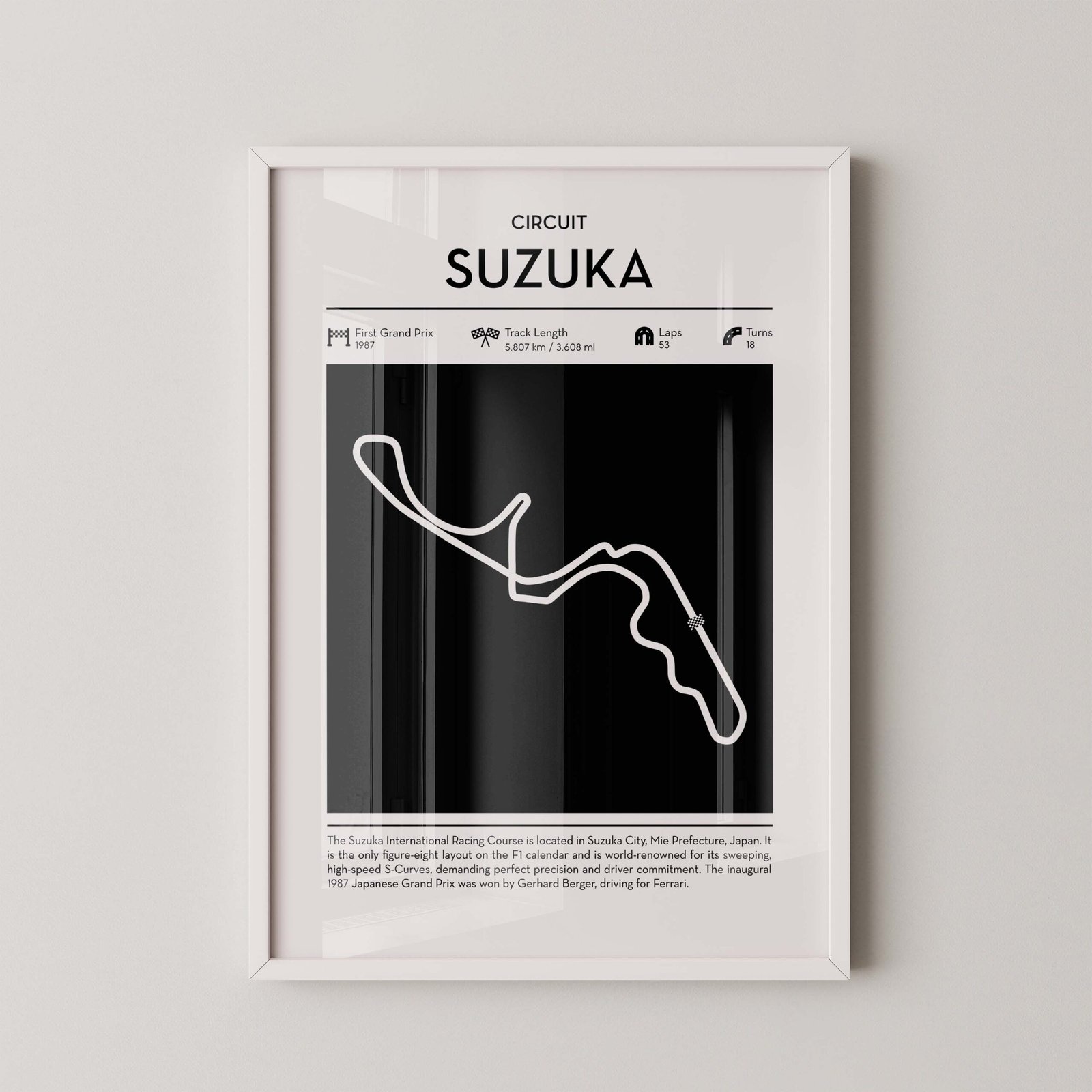 Suzuka F1 Circuit Map Poster - Image 2