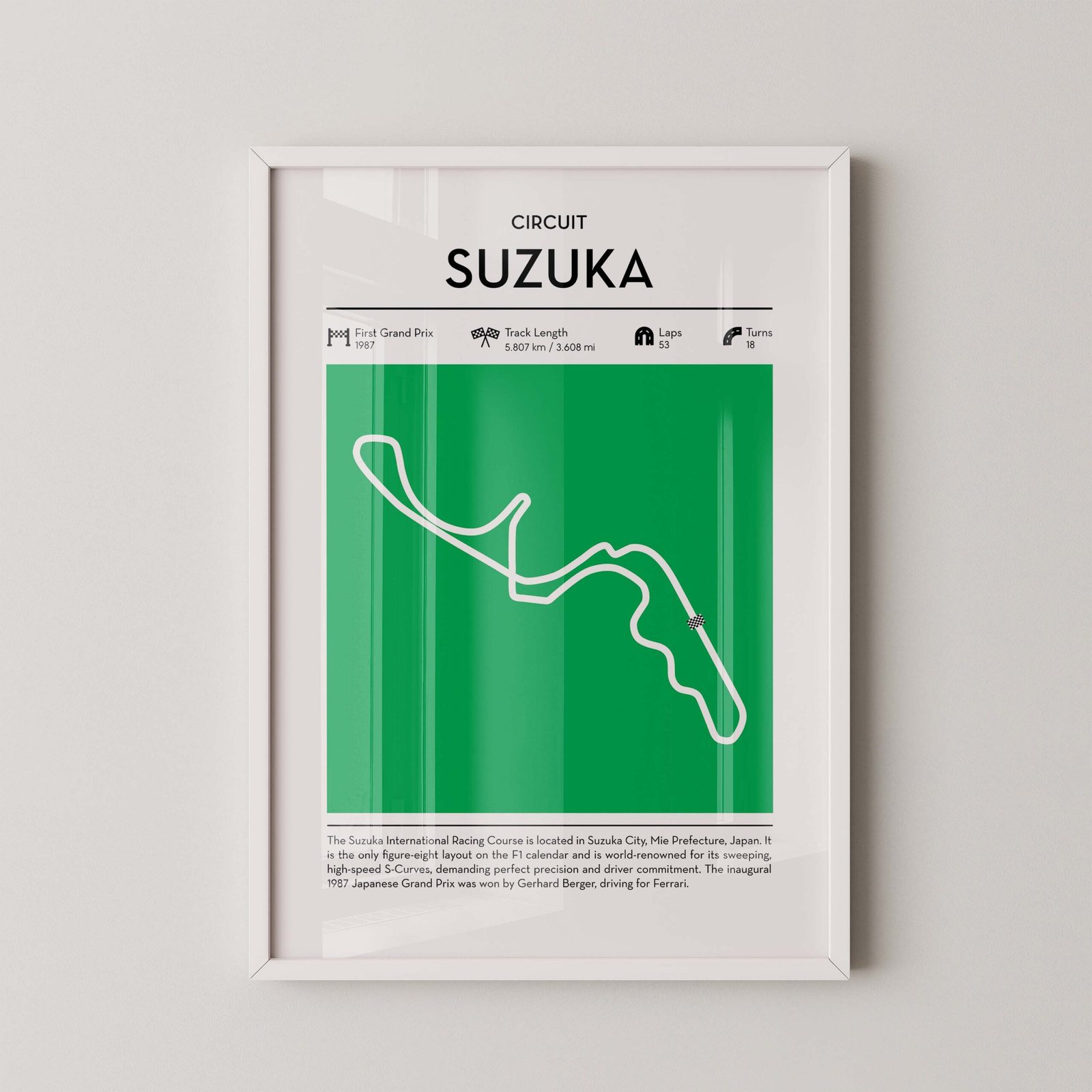 Suzuka Formula 1 Track Map Poster - Image 2