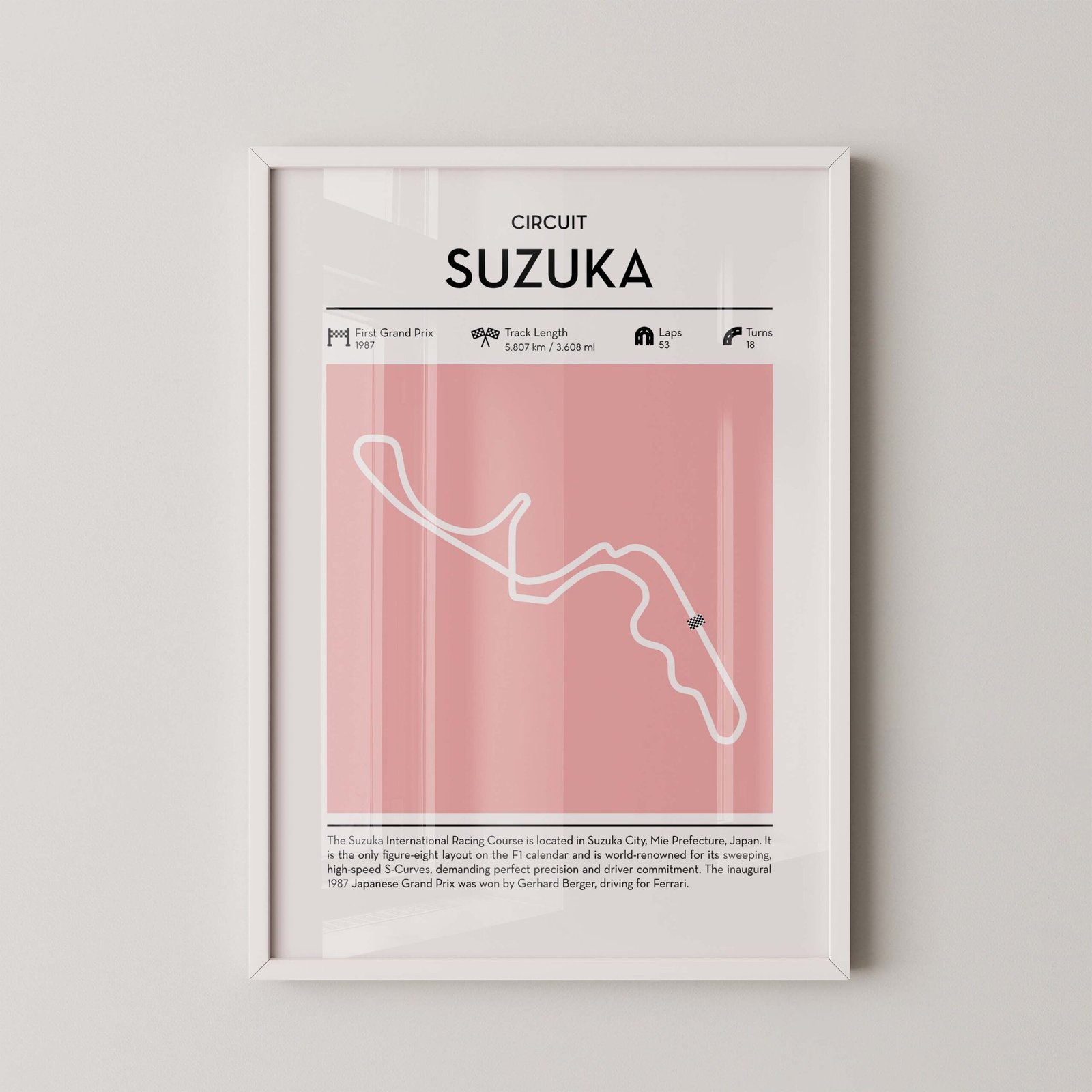 Suzuka Formula 1 Track Map Print - Image 2