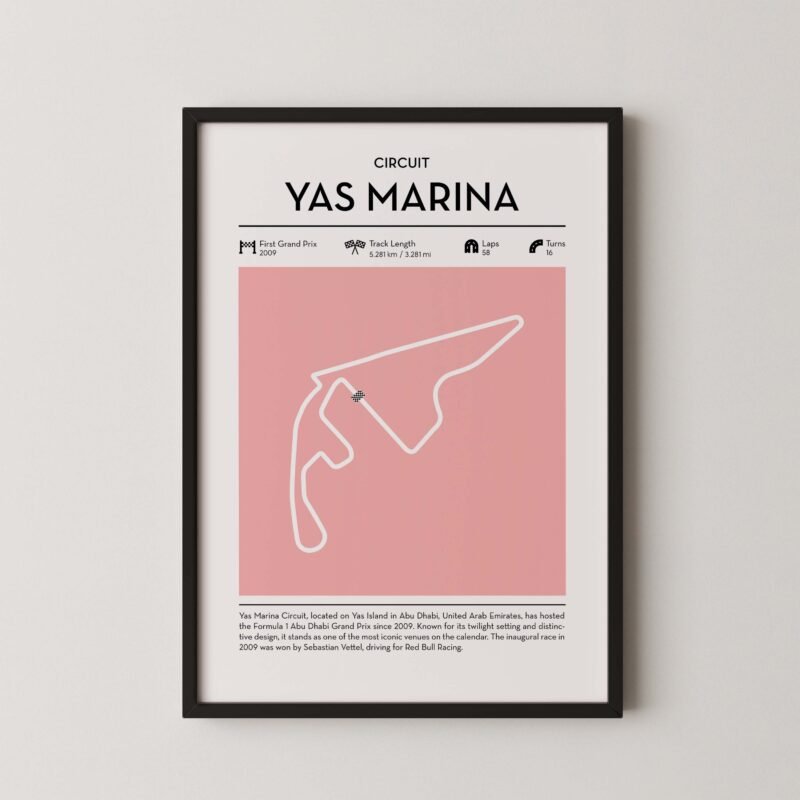 modern miami Grand Prix circuit poster with minimalist Formula 1 track design