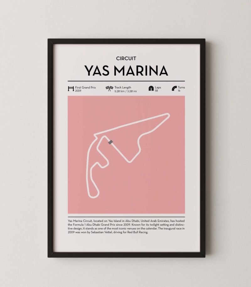 modern miami Grand Prix circuit poster with minimalist Formula 1 track design