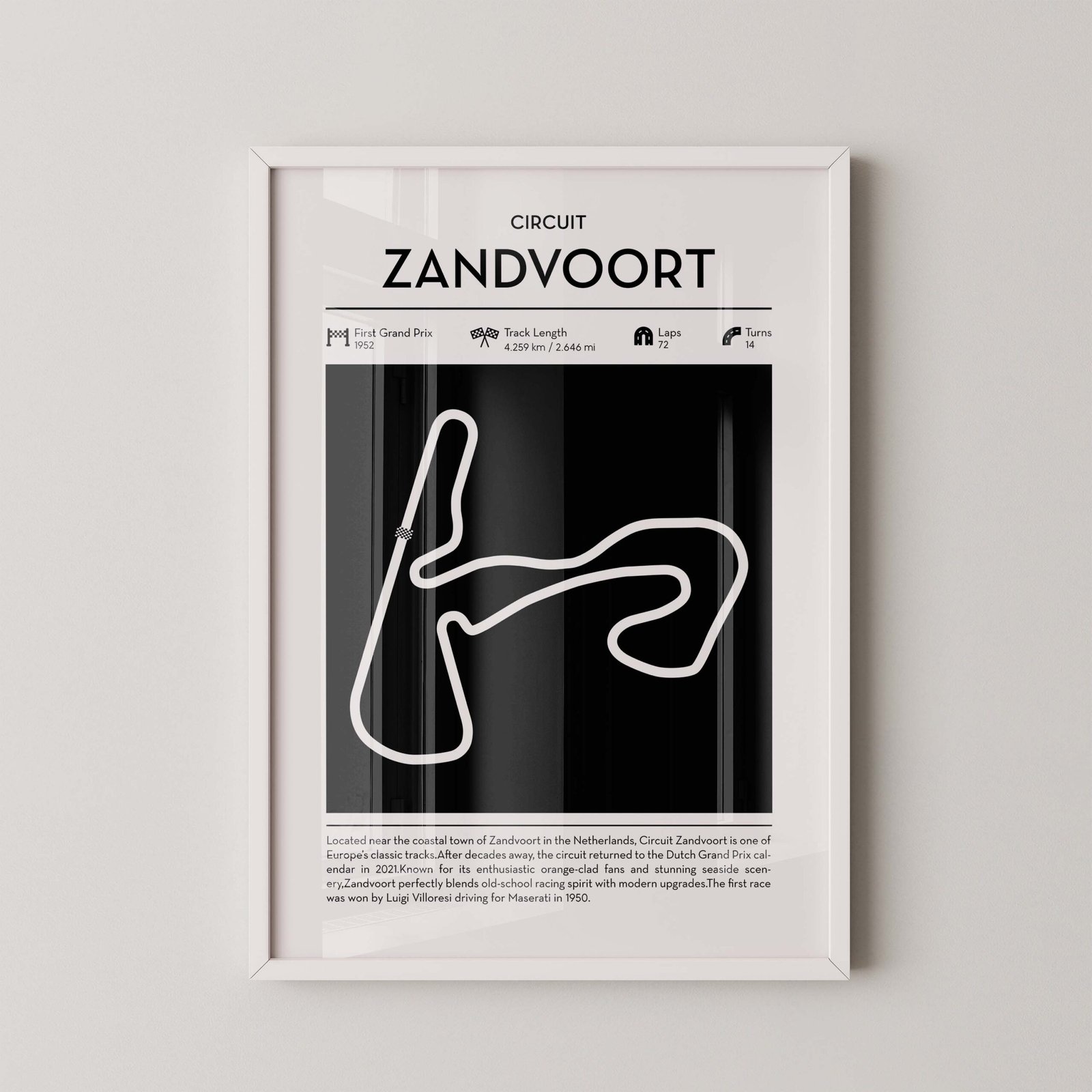 Zandvoort F1 Circuit Map Print - Image 2