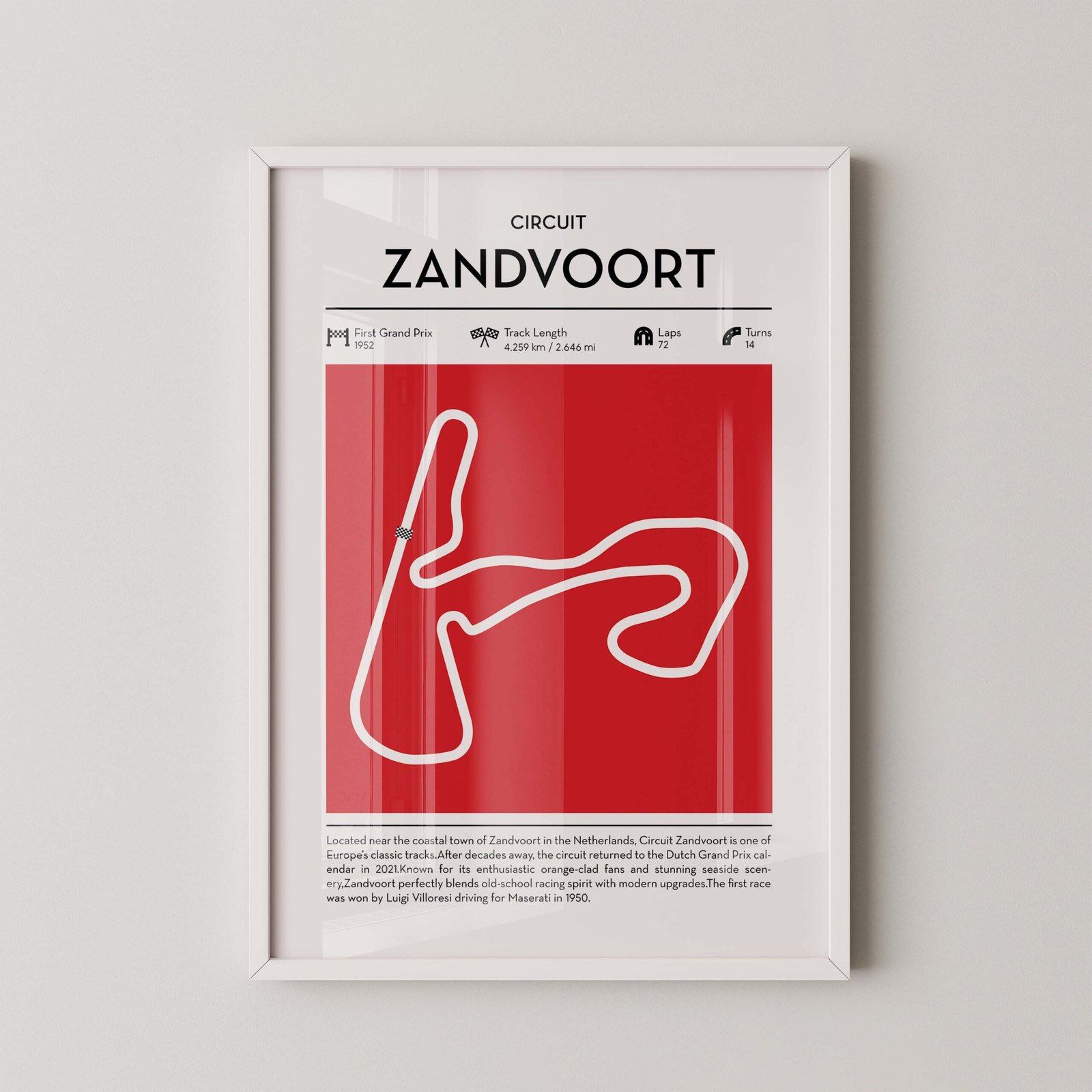 Zandvoort F1 Circuit Map Poster - Image 2