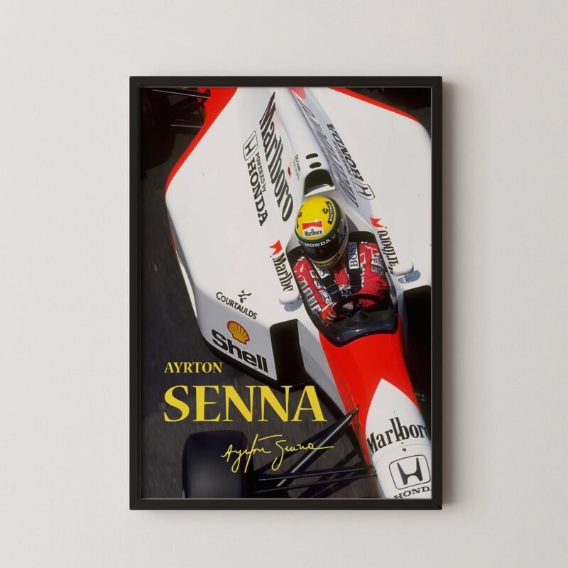 Ayrton Senna F1 Race Moment Poster