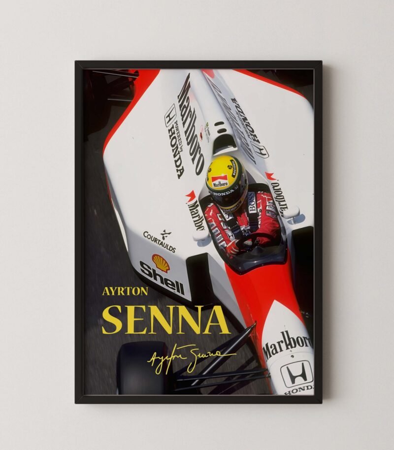 Ayrton Senna F1 Race Moment Poster