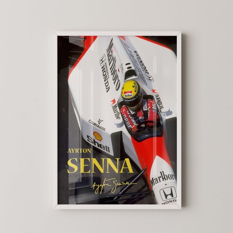 Ayrton Senna F1 Race Moment Poster