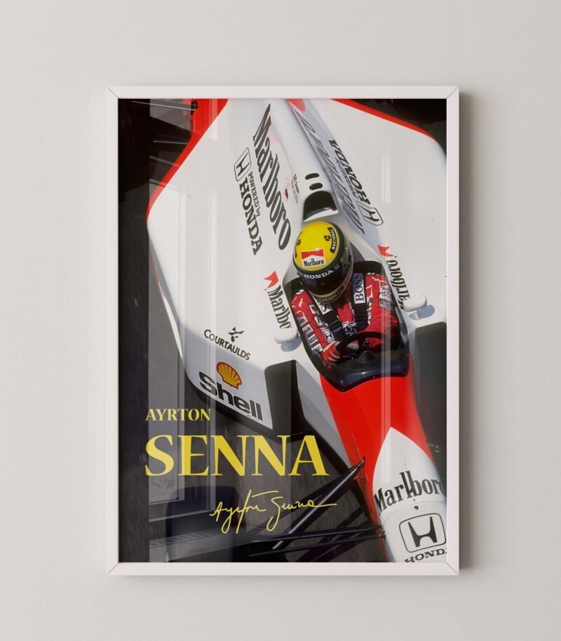 Ayrton Senna F1 Race Moment Poster