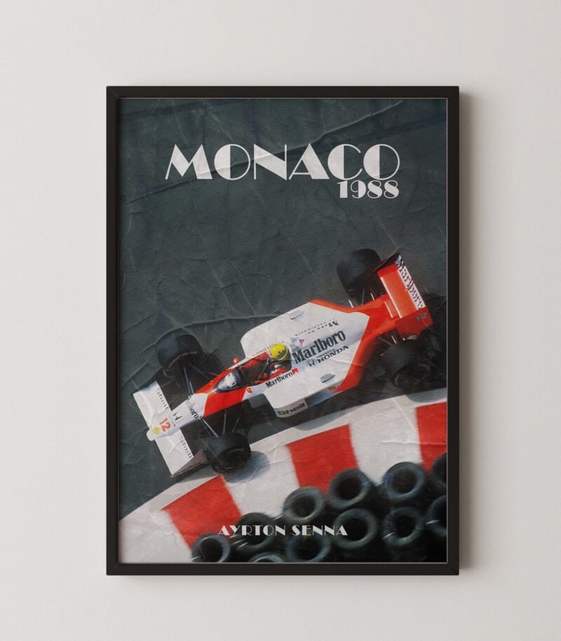 Senna Formula 1 Mclaren Monaco Grand prix digital poster