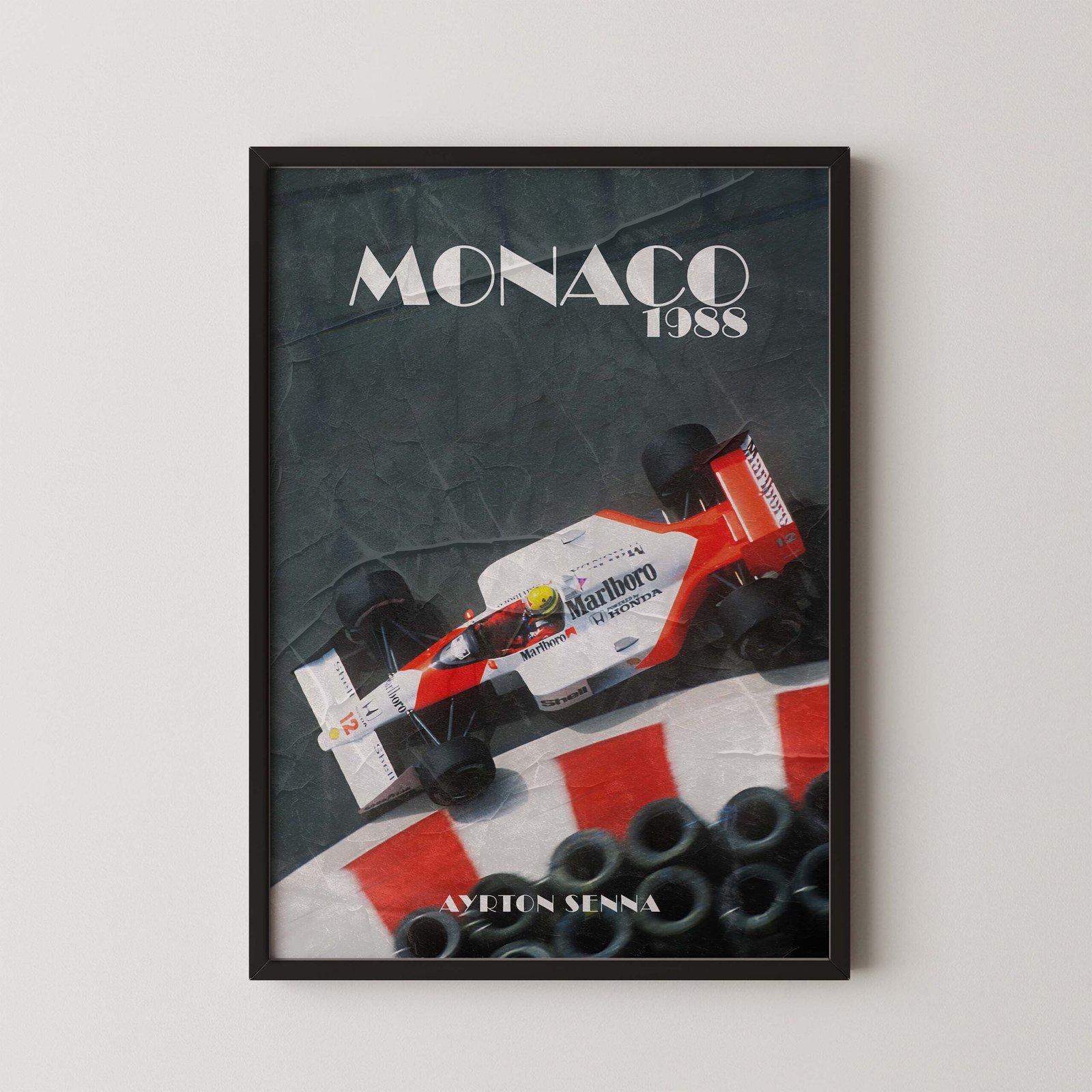 Senna Formula 1 Mclaren Monaco Grand prix digital poster