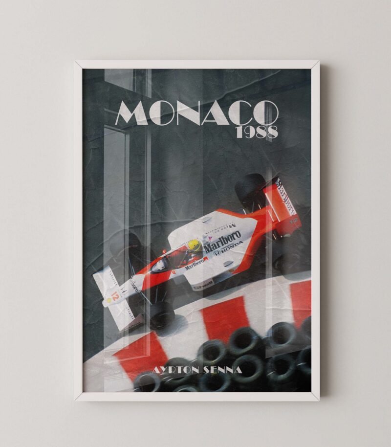 Senna Formula 1 Mclaren Monaco Grand prix digital poster