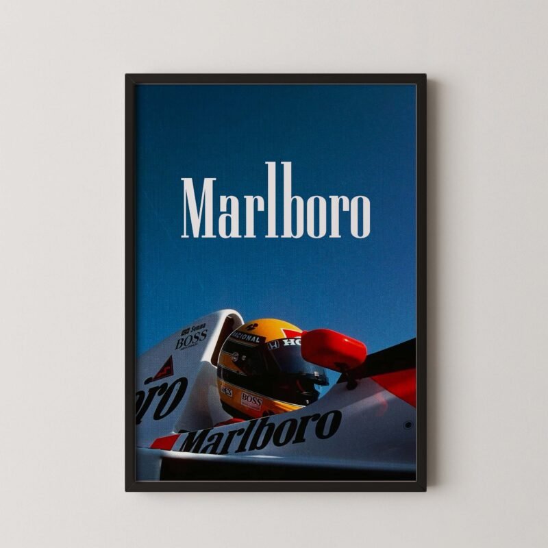 Vintage f1 mclaren marlboro senna poster