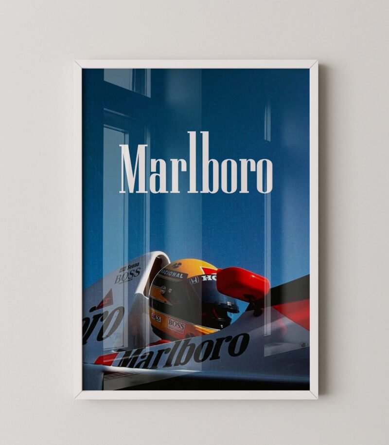 Vintage f1 mclaren marlboro senna poster