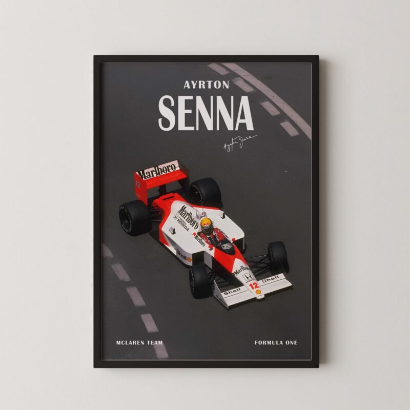 Ayrton Senna Formula 1 Mclaren race poster