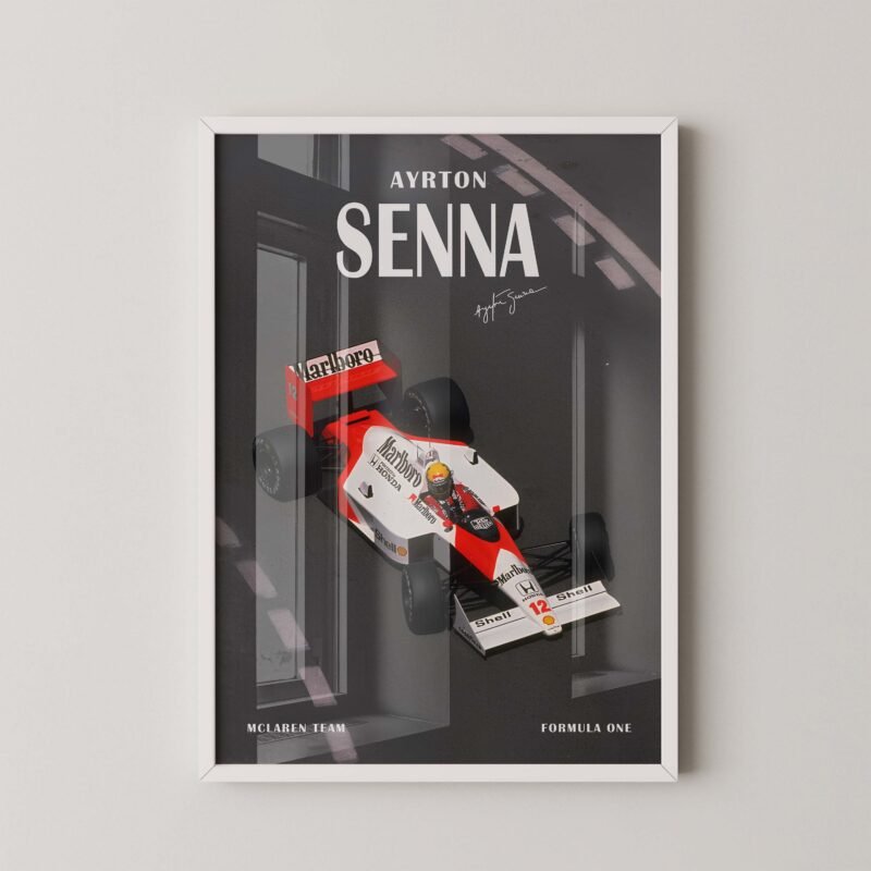 Ayrton Senna Formula 1 Mclaren race poster