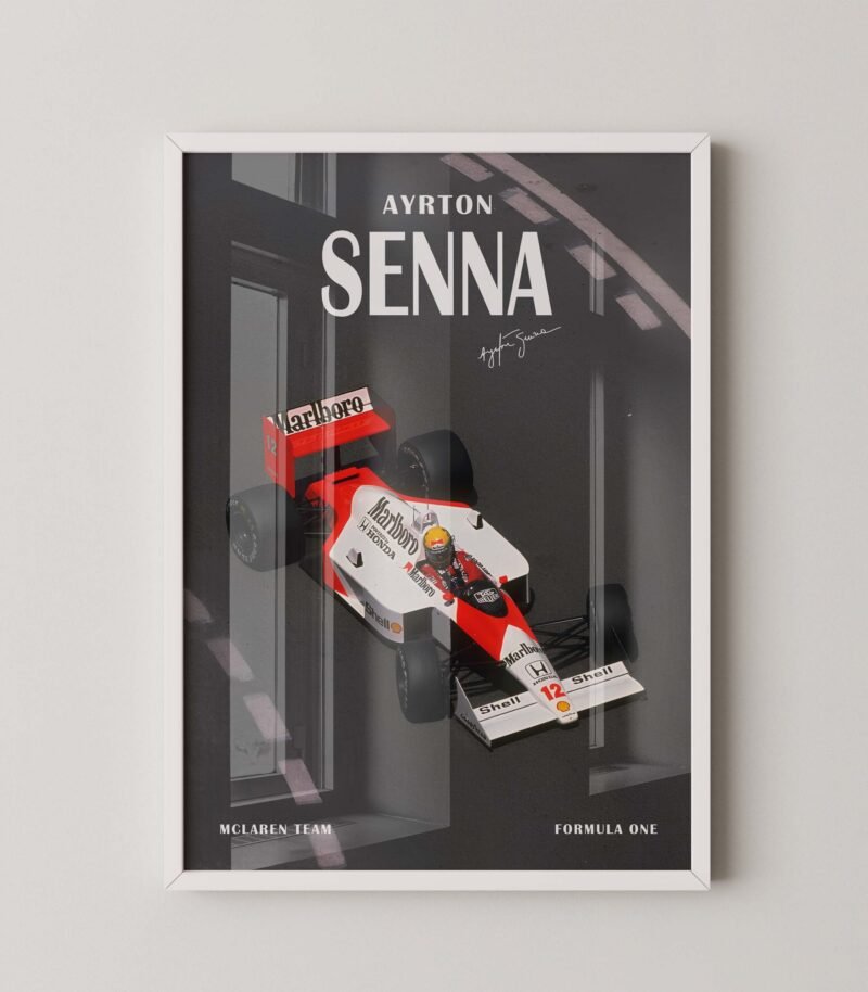 Ayrton Senna Formula 1 Mclaren race poster