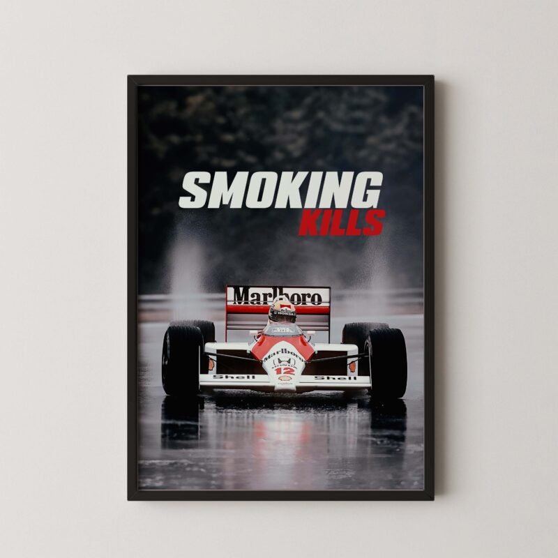 Vintage mclaren senna smoking kills poster