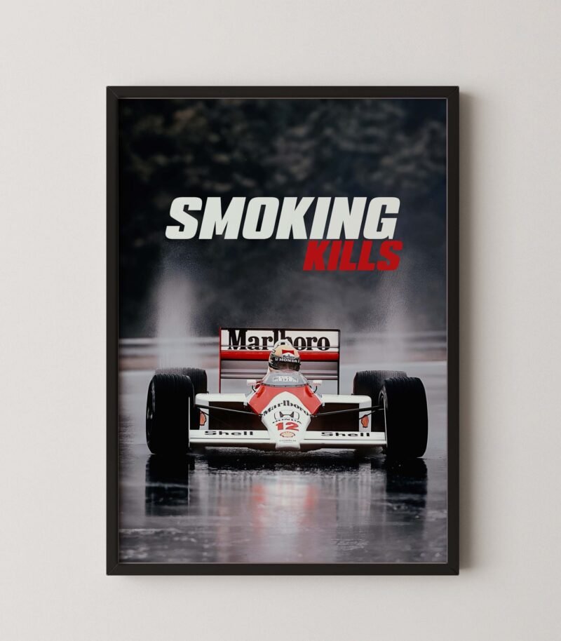 Vintage mclaren senna smoking kills poster