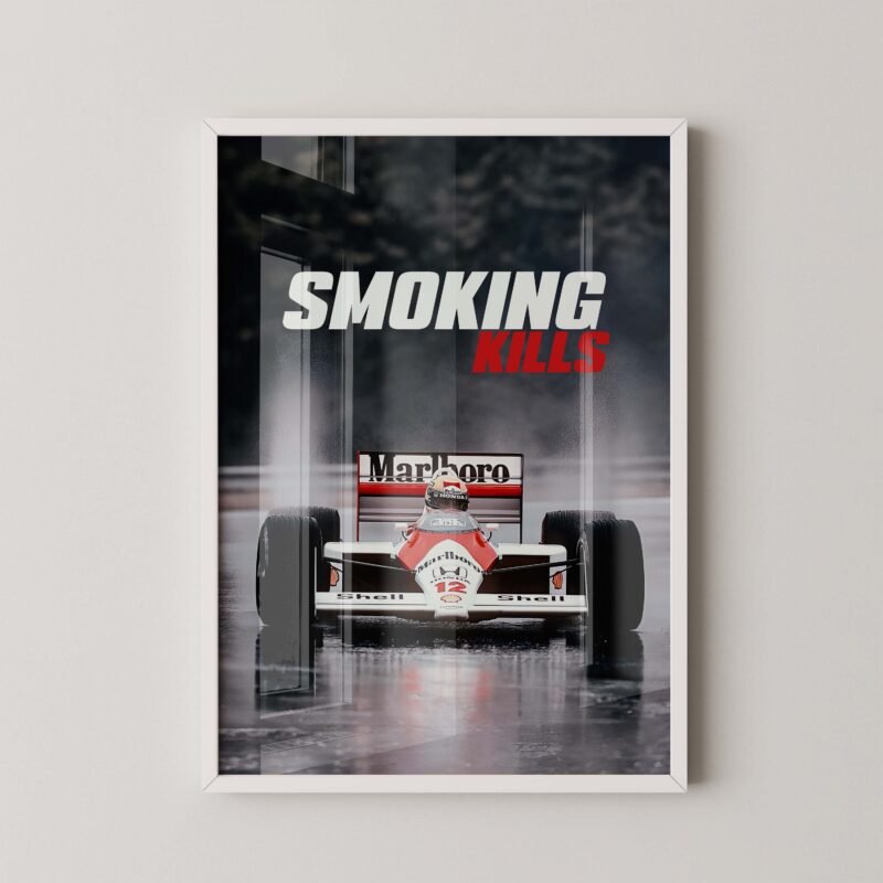 Vintage mclaren senna smoking kills poster