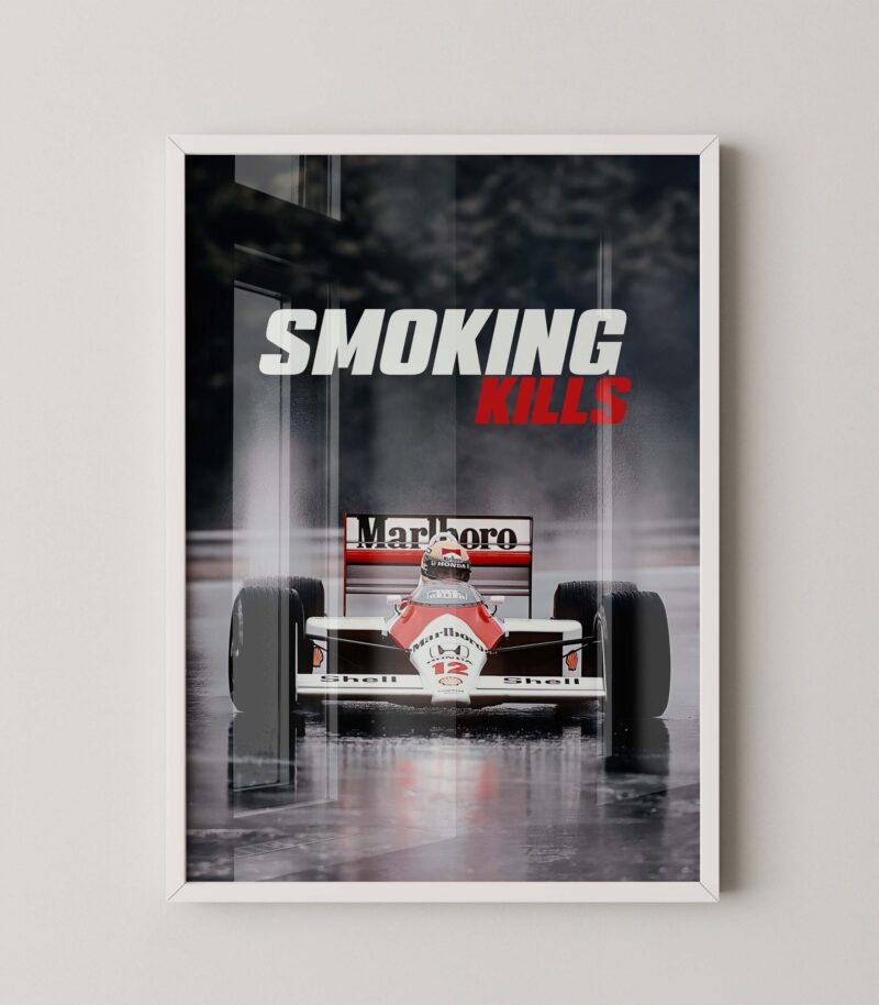 Vintage mclaren senna smoking kills poster