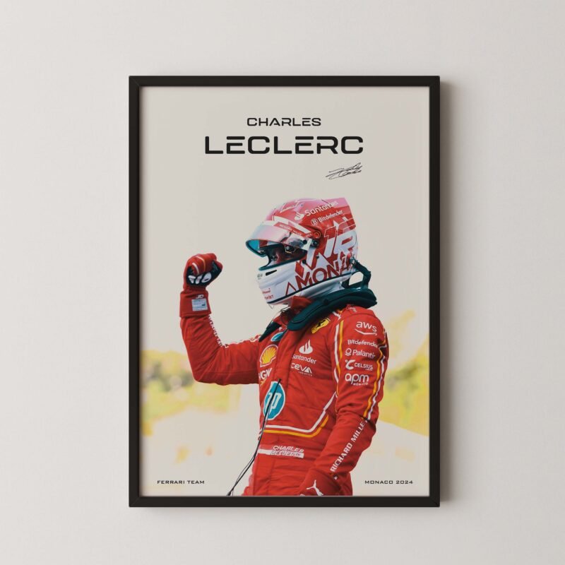 Charles Leclerc Formula 1 Monaco Grand Prix Victory Print