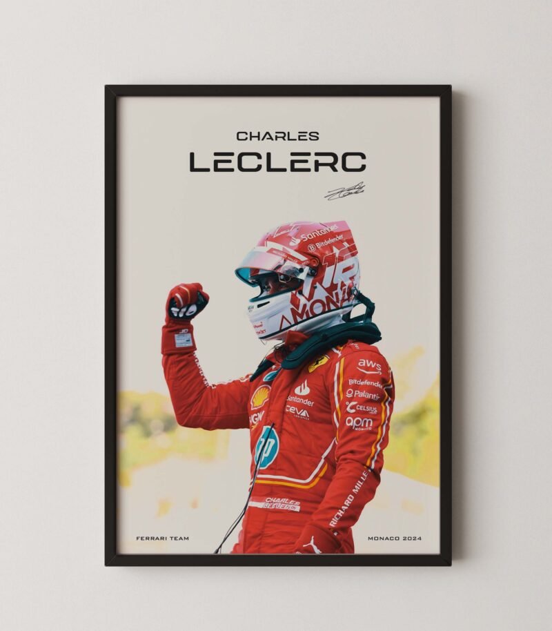 Charles Leclerc Formula 1 Monaco Grand Prix Victory Print
